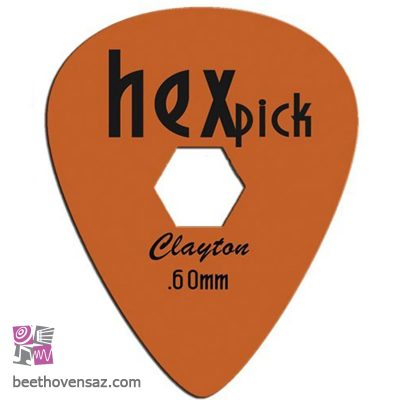 پیک گیتار الکتریک کلایتون مدل 0.60 میلی‌متری HexPick بسته‌ دوازده عددی