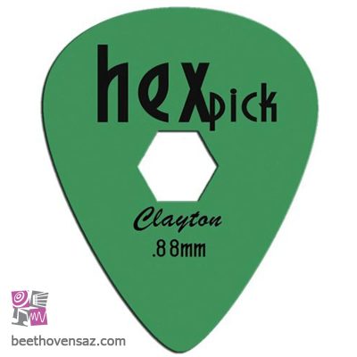 پیک گیتار الکتریک کلایتون مدل 0.88 میلی‌متری HexPick بسته‌ دوازده عددی